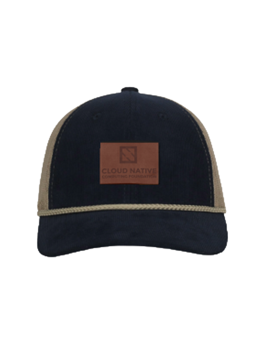 Corduroy Mesh Back w/ Cord Cap - Navy-Khaki