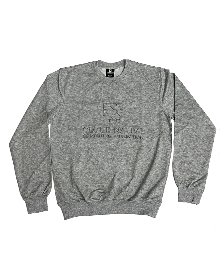 Gray Embossed Crewneck Sweater
